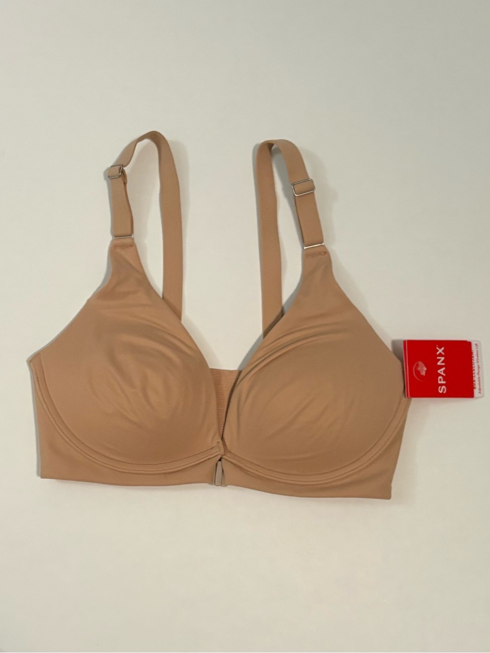 NWT SPANX Adjustable Plunge Wireless Lift Bra Toasted Oatmeal Nude 32B